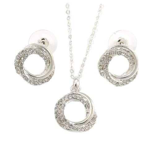 Juego de pendientes y collar de cristal austriaco para deslumbrar en bodas y cenas de gala