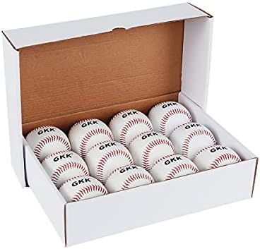 GKK Baseball 12 Pack Balls Training Baseballs 9 inch TeeBall Safety Baseballs for Youth/Kids Baseball Soft Toss, Batting, Fielding, Hitting, Pitching, Practice(One Dozen)