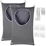COZYOCHY Hanging Laundry Basket, Hanging Laundry Basket With Adjustable Stainless Steel Hook, 8 Free...