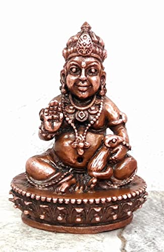 Image of Copper Idols India, 2.5 inches, Handmade Kuberar, 220Grams, Patina Antique Finish, Pack of 1 Piece