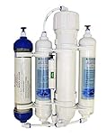 Finerfilters 4 Stage Compact RODI Reverse Osmosis Filter System with DI Resin Stage for Aquariums, suitable for Tropical/Marine/Discus Fish etc. (50 GPD)
