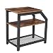 VASAGLE Industrial Side Table, 3-Tier Nightstand with Storage Shelves, End Table for Small Spaces, Sturdy and Easy Assembly, Wood Look Accent Furniture with Metal Frame, Rustic Brown ULNT58BX