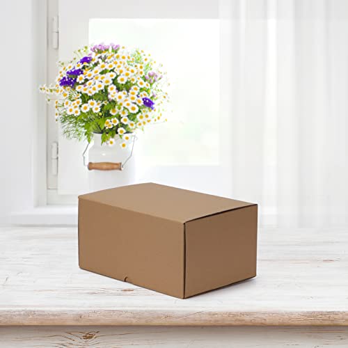 Image of HORLIMER 10x7x5 inches Shipping Boxes Set of 20, Brown Corrugated Cardboard Box Literature Mailer