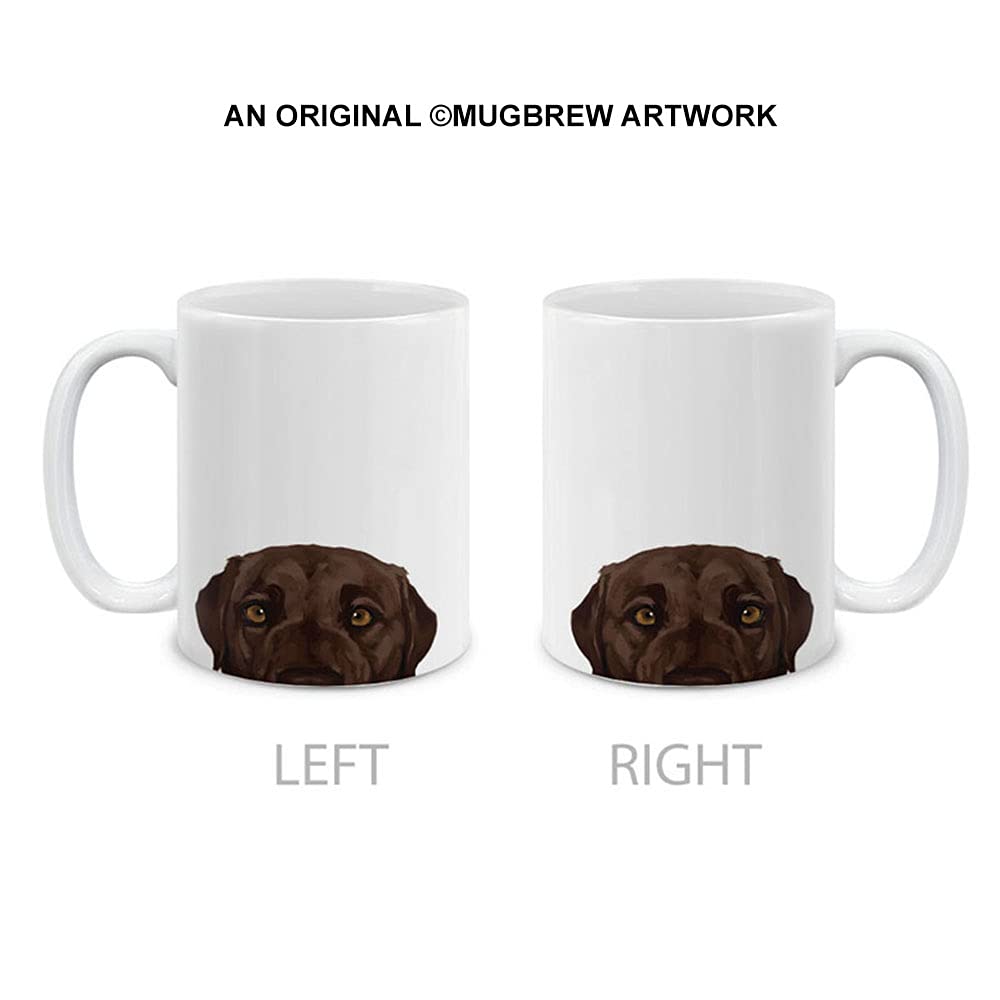 MUGBREW Chocolate Brown Labrador Retriever Dog Ceramic Coffee Mug Tea Cup, 11 OZ