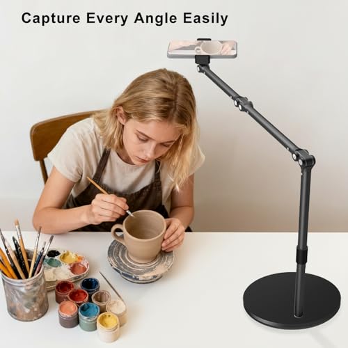 Soporte de teléfono resistente HIBORI de brazo largo de 17 pulgadas con rotación 360 6