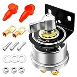 Bolipoeq 200A 12V Battery Disconnect Switch Heavy Duty, Quality Battery Cut Off Shut Off Kill Switch with Side Post Mounting Bracket for Automotive, Marine, Boat, Car, ATV, Trunk Vehicles