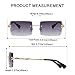 aisswzber Fashion Rimless Rectangle Sunglasses for Women Men Square Glasses Ultralight UV400 Eyewear Unisex 9031