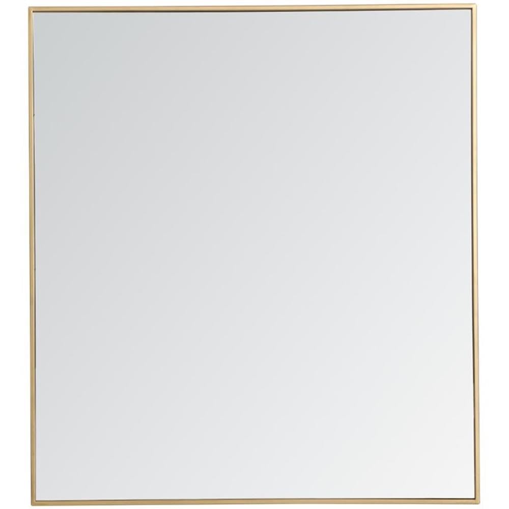 elegant decor eternity 40" x 36" contemporary metal frame mirror in brass