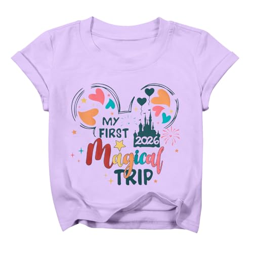 Image of Magical Shirts for Girls Animal Kingdom Shirt Kid Magic Princess T Shirt Castle Graphic Tees Summer Short Sleeve Tops