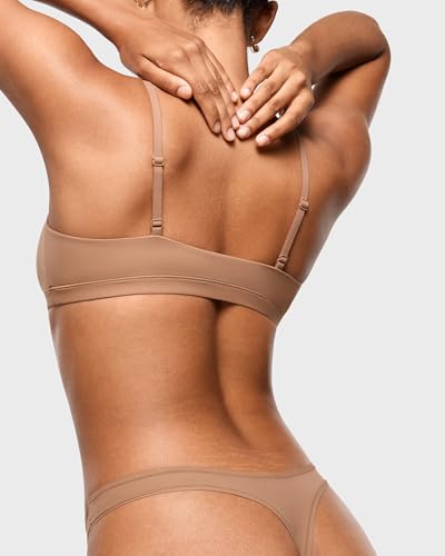 Image of INLYRIC Women's Inbarely Soft Thong - No Show Sexy Panties Breathable V-waisted Ladies Underwear 3 Pack