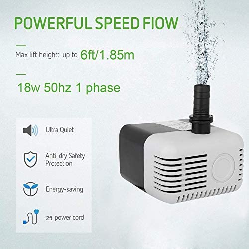 Image of ikis 18 Watt Water Lifting Submersible Pump for Desert Air Coolers, Aquarium, Fountains - 180V-230V, 1.85 M (Outer Color & Design May Vary) Black
