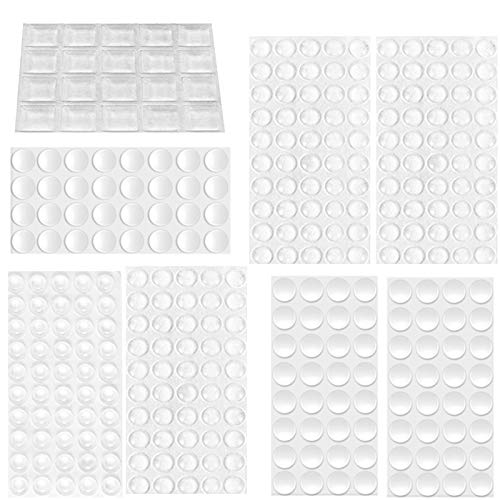 316Pcs Pies de Goma Transparentes,Gotas Silicona Adhesivas,Almohadilla Autoadhesiva,Amortiguaci�n de Ruido,Tope Protector Adhesivo para Puerta,Topes Adhesivos Protectores,Puertas Armarios de Ruido (A)