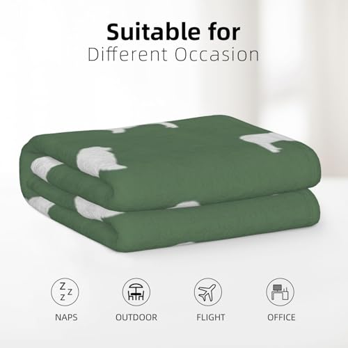 Tcoay Australian Shepherd Silhouette Hunderassen Med Green, Überwürfe für Schlafsofa, Stuhl, dekorative Überwurfdecke, Decke für die Reise, 76,2 x 101,6 cm