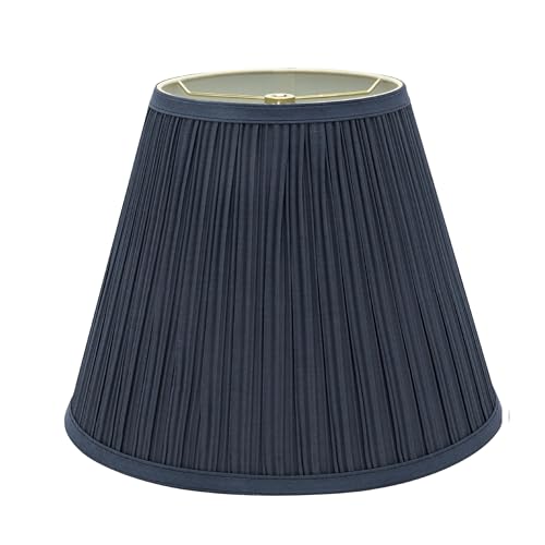 Image of Aspen Creative 33051A, Hardback Empire Transitional Spider Lamp Shade, Mushroom Pleated Stone Blue, 7 inch Top x 13 inch Bottom x 10 inch Slant
