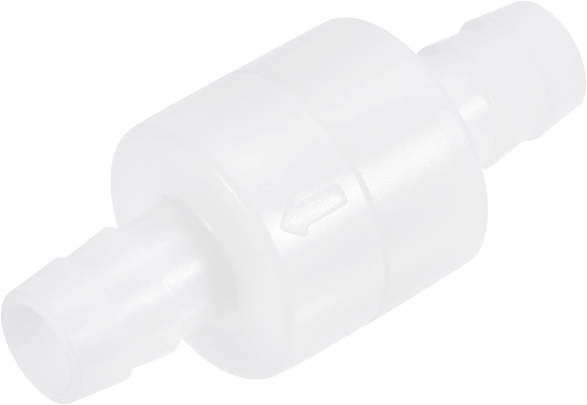 Non Return Check Valve, 7/16 Inch Dia. One Way Inline Hose Connector for Water Tank Pump, POM Plastic White