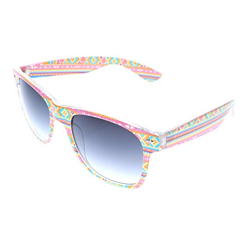 Vox Women's Sunglasses Designer Fashion Eyewear w/FREE Microfiber Pouch-Pink Aztec Frame with Smoke