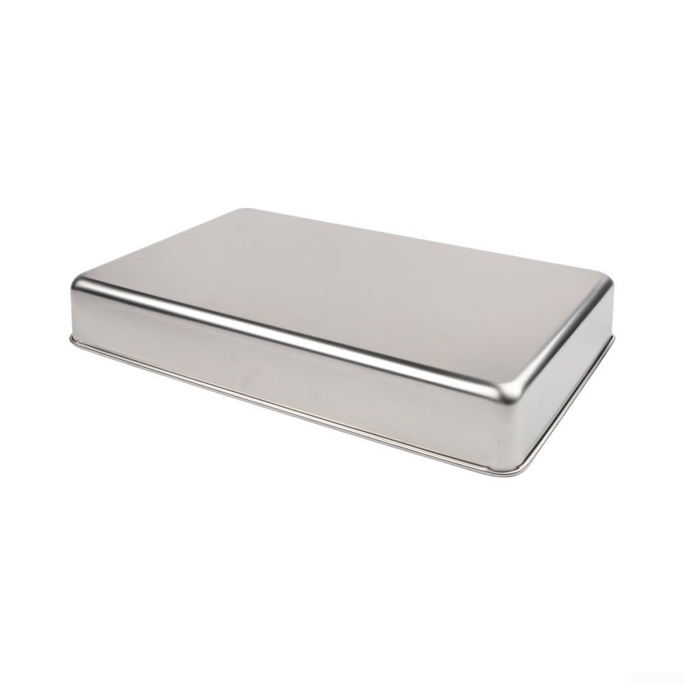 Tiramisu Edelstahl Rechteckig mit Deckel – Antihaftbeschichtet Backrahmen Verstellbar für Schichtkuchen Lasagne 33x29cm(44)