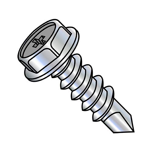 Tornillo Phillips Hexagonal Autoperforante Zinc 8-18X1/2