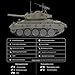 Ssccgym Remote Control Light Tank M24 Chaffee Tank 1/16 War RC Military Vehicle Simulation Smoke Barrel Telescoping NO-Shooting Sound Effect Collection Model 34CM (3.0 Mainboard)