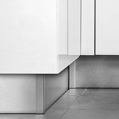 Emuca Sockelfuß höhenverstellbar für Küche oder Bad, Satz aus 4 möbelfüße verstellbar mit Montagezubehör, H 150mm, Schwarz, H 150 mm