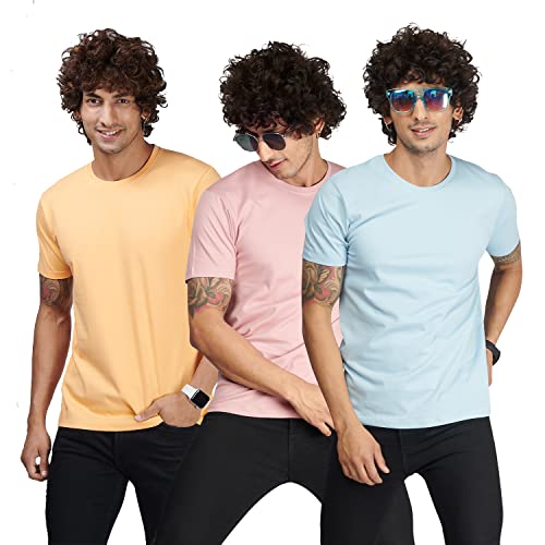 Image of BeeBasic Cotton Regular Fit Tshirts for Men Combo Pack of 2 - Round Neck Half Sleeves Tshirts