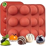 4 Pack Hemispherical Silicone Baking Molds, Ice Cube Molds, Fudge Molds, Chocolate Molds, Candy Molds, Soap Molds, Ice Cream Molds, Baking Pans, Chocolate Bombs, BPA Free