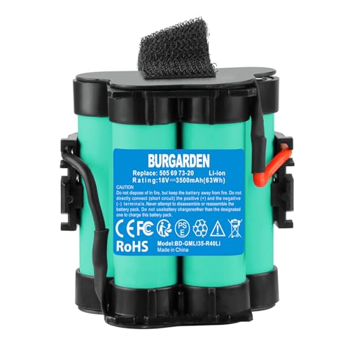 BURGARDEN 18V 3500mAh Li-ion Batteria per Gardena R40Li R45Li R50Li R70Li R75Li R80Li per Husqvarna Automower 105 305 308 McCulloch ROB R600 R800 R1000 Flymo Robot Rasaerba 1200R
