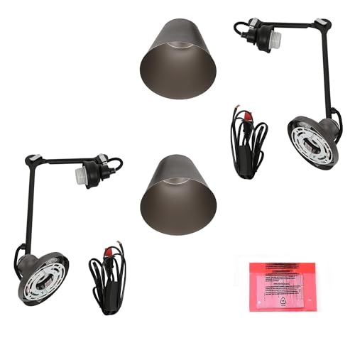 LALUZ Swing Arm Wall Sconce Set of 2, Modern Farmhouse Sconce Wall Lighting Vintage Adjustable Wall Mounted Lights with Black Silver Finish by LALUZ - Used condition - Image 9