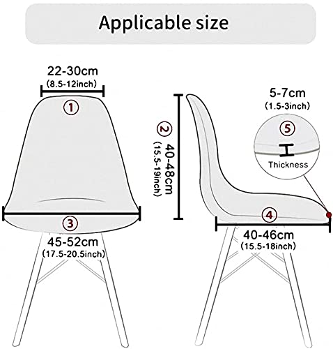 Niluoh Shell Chair Cover Mid Century Modern Dining Chair Covers Lounge Armless Chairs Covers For Kitchen,Dining Room,Set Of 4,Yellow thumb #2