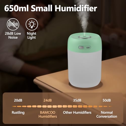 Image of Portable Small Humidifier, 650ml Plant Humidifier, Green