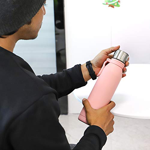 Botella deportiva de acero inoxidable de 700 ml, botella de agua para gimnasio con aislamiento de doble pared, termo con… - Imagen 8
