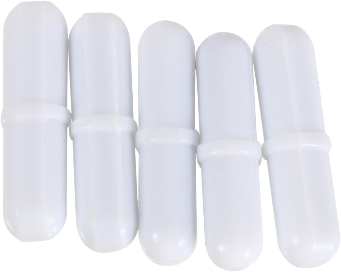 Hemobllo 5pcs Magnetic Stir Bars PTFE Magnetic Stirrer Mixer Stir Bars Stiring Rod White
