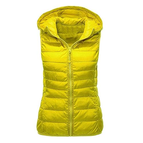 Puffer Vest Women Sleeveless Hood Zip up Quilted Jacket Plus Size Slim Fit Lightweight Casual Winter Coat with Pocket