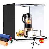 PULUZ Large Photography Light Box, 24x24 inches Photography Light Tent, 60cm x 60cm Photo Studio for Big Product, Portable Photo Booth with 2 Light Board＆ 6 Color backdrops, 5500K Lighting, US Plug