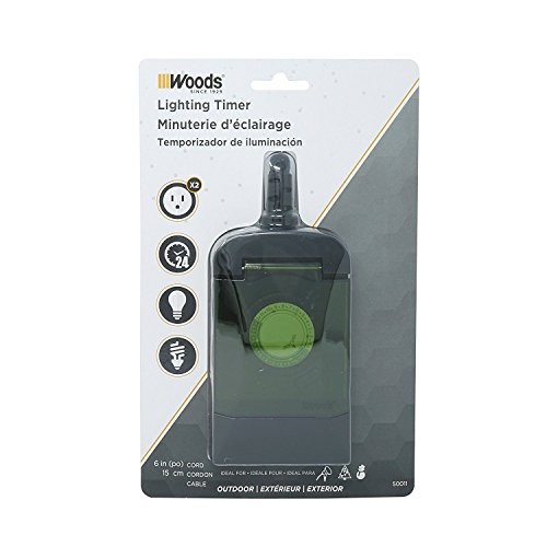 image for Woods 50011 Outdoor 24-Hour Plug-in Mechanical Timer with 2 Grounded O