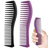 2PCS Detangling Hair Comb for Women, 2-Sided Plastic Hairstyle Comb With Wide and Fine Teeth, All-Purpose Hair Comb for Thin, Thick, Curly, Straight Hair - For Men & Women Combing, Hairstyling