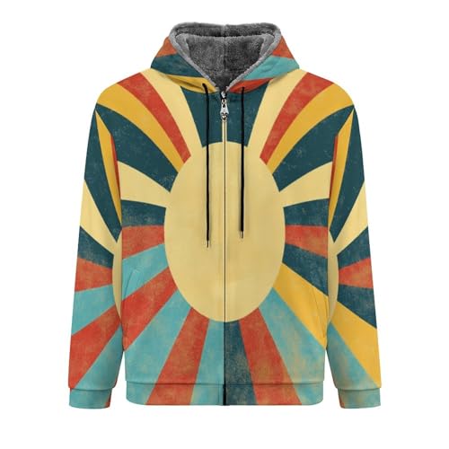 Chaqueta polar para exteriores abrigo de invierno casual con estampado de sol 3