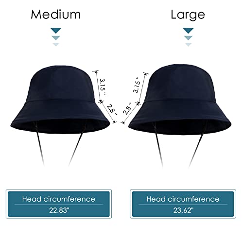 Womens Waterproof Bucket Sun Hat Upf 50+ Outdoor Beach Boonie Floppy Rain Hat For Men Fishing Hiking Safari Cap With Strings #TOP4