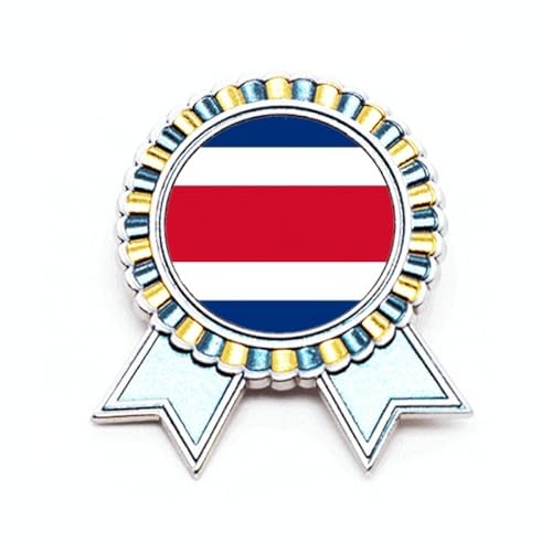 Broche drapeau Costa Rica médaille de prix en métal taille M cadeau souvenir