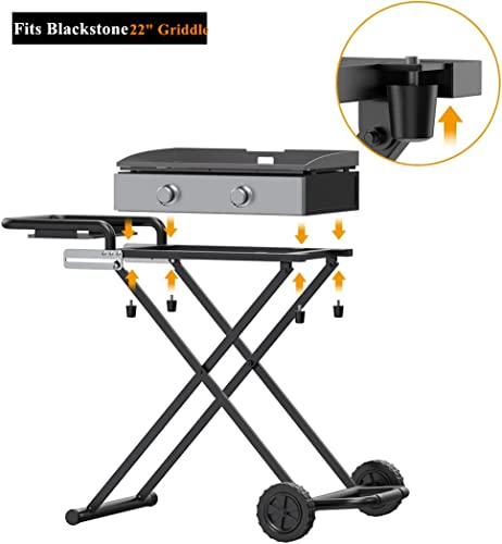 Image of SafBbcue Flat Top Tabletop Griddle Stand for Blackstone Tabletop 17 inch 22 inch Grill Portable Grill Cart Folding Outdoor Griddle Shelf