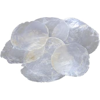 Pack of 100 Mother of Pearl Discs Capiz Discs 5-7 cm Natural White Table Cards Name Cards Shell Discs Capiz Round Mother of Pearl Plates Maritime Decorative Shells