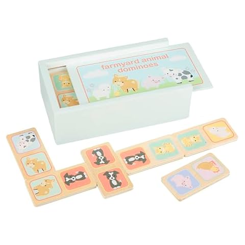 Wooden Farm Animals Dominoes Set for Kids Cover