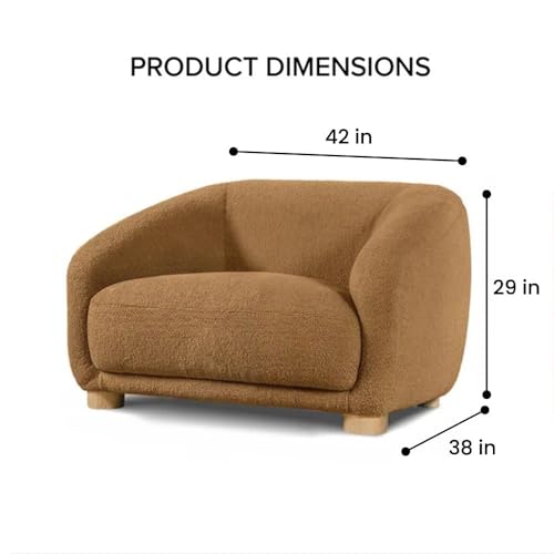 Image of Kaniel Premium Boucle Fabric Sofa for Living Room and Offices (Brown, Armchair)