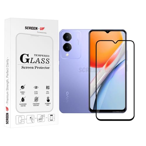 Image of ScreenUp Tempered Glass For Vivo y36i - Ultra Clear, 9H Scratch Resistant, Full Coverage, Easy Install Screen Protector