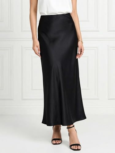 Image of ADDYVERO Premium Satin Finish Flowy A-Line Fit Midi Skirt for Women