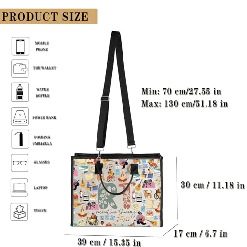 JTOUK bolsa de lona resistente con estampado floral para terapeutas 4