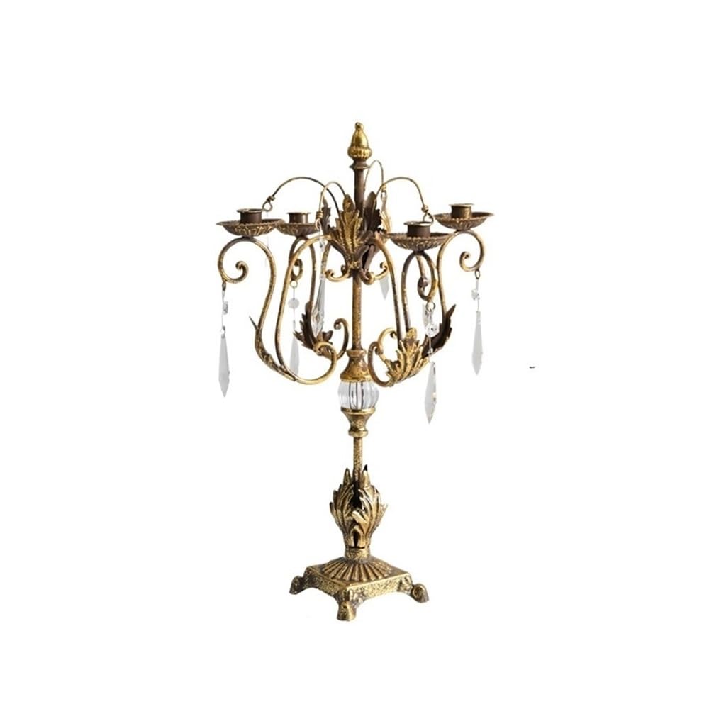 Candle Holder Country Romantic Iron Crystal Candelabra Candlestick Ornaments Home Fashion Candle Holder Decoration