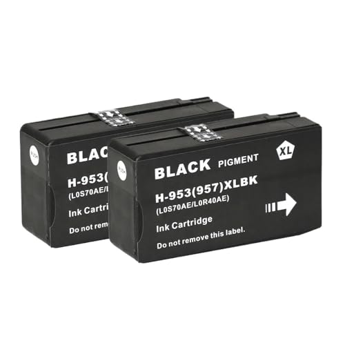 Cartouche 953XL pour Officejet Pro 8730 8740, pack de 2 encres noires pour le télétravail