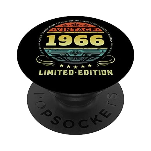 Vintage 1966 Edición Limitada 1966 Pop Socket 1966 Cumpleaños PopSockets PopGrip Intercambiable
