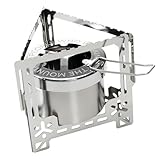 RASTKY Tragbarer Spirituskocher aus Edelstahl, 2250 W, Hohe Leistung für Camping, Langlebiger...